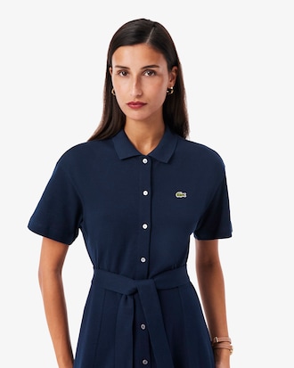 Women's Flared Mini-Piqu&eacute; Polo Dress
