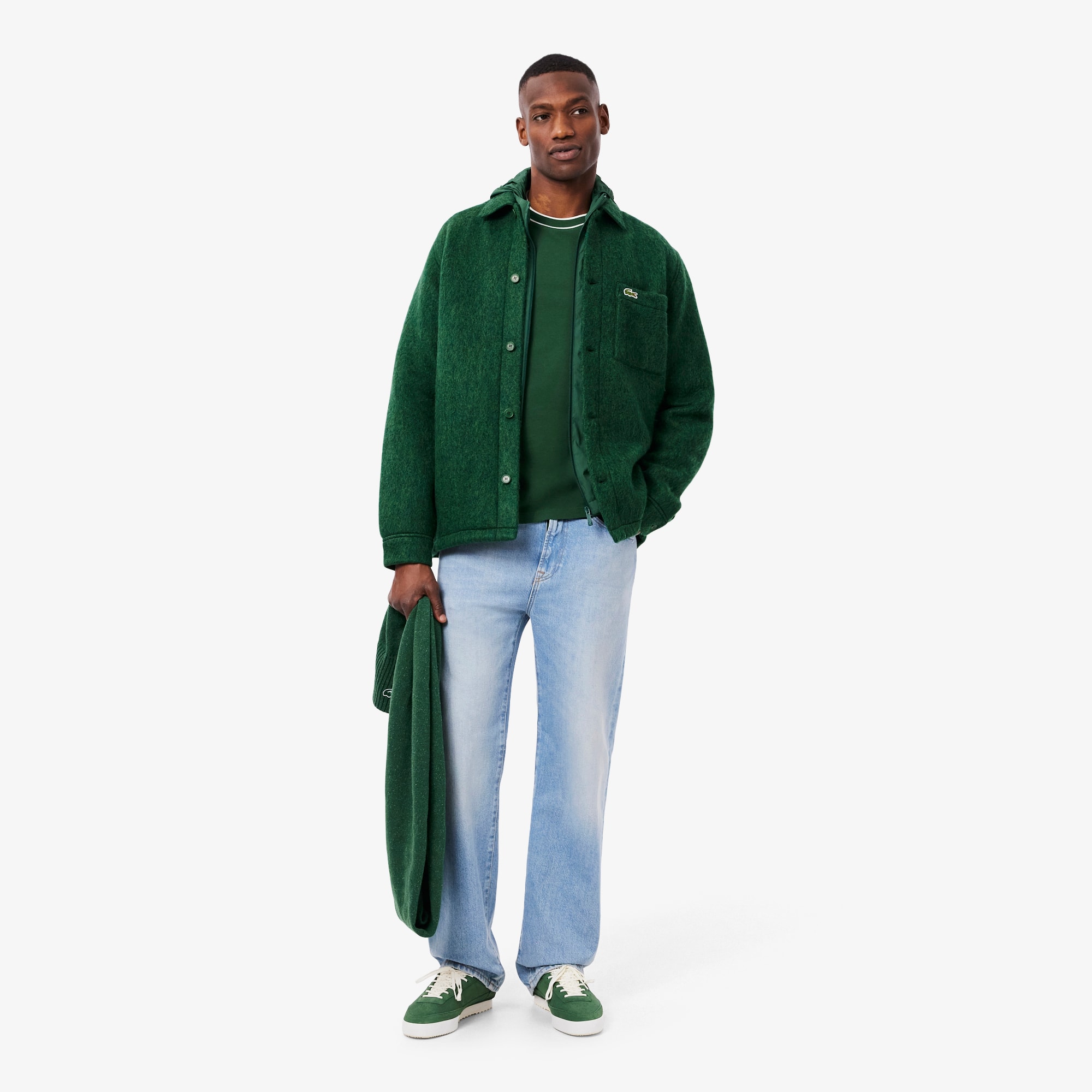 Men's Wool Blend Overshirt - Button Down Shirts - New In 2025