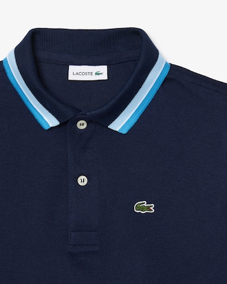 Kids' Stripe Collar Petit Piqué Polo