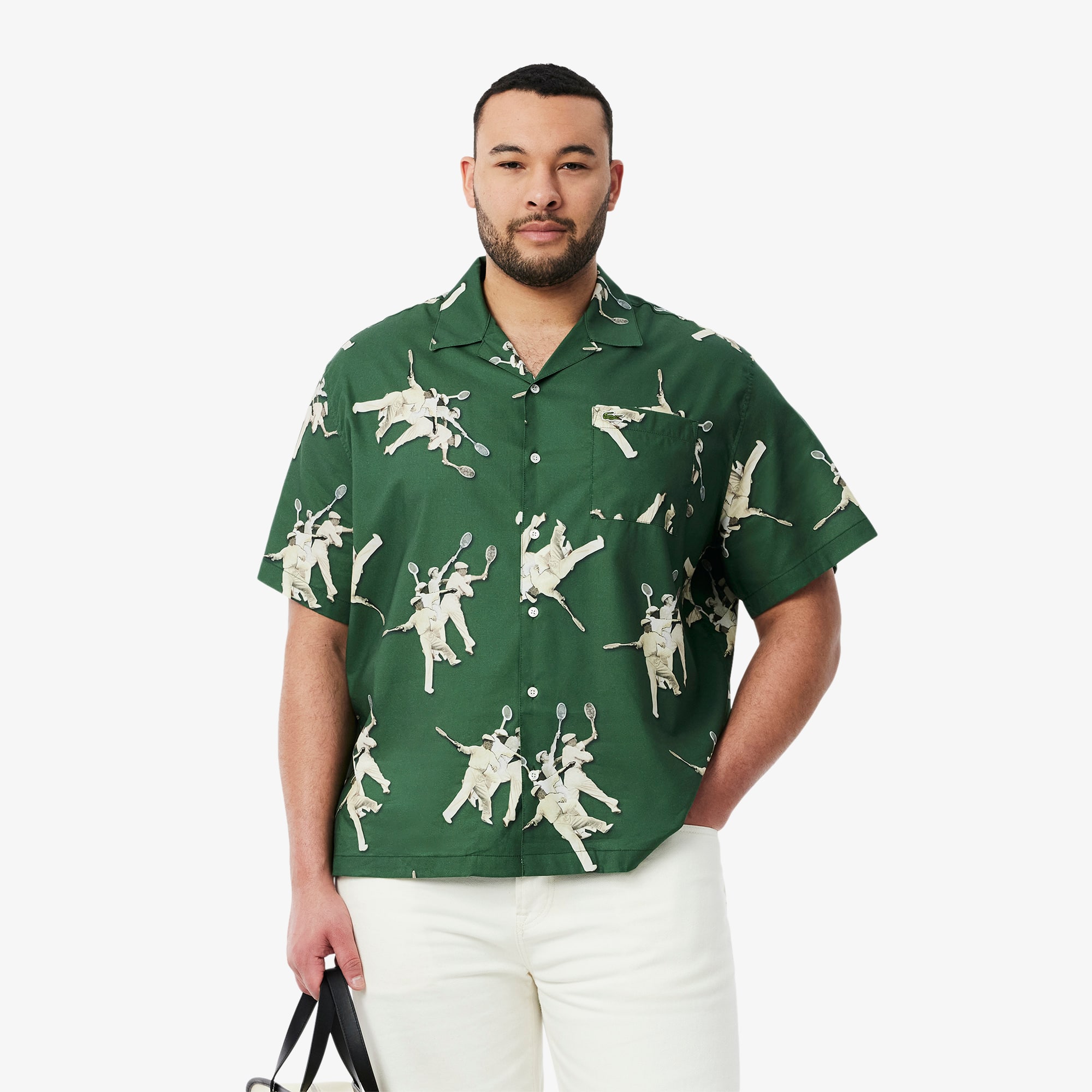 Men's Relaxed Fit René Lacoste Print Shirt - Organic Cotton - New