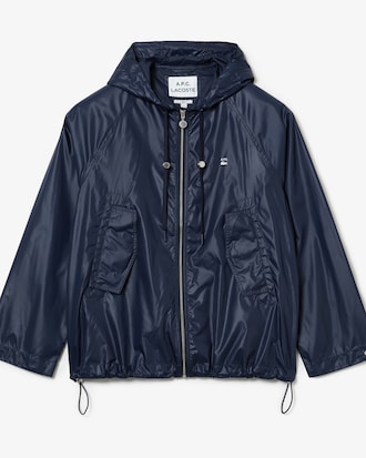 Chamarra unisex Lacoste x A.P.C. con gorro de nailon resistente al agua