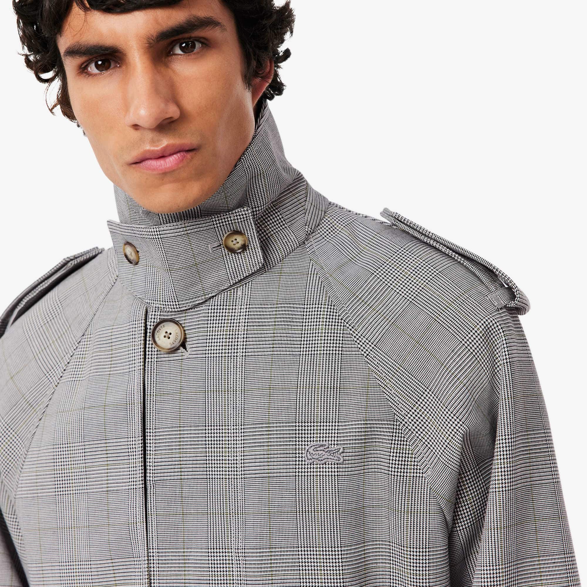 Men's Water-Repellent Plaid Trench Coat - Jackets & Coats - New In