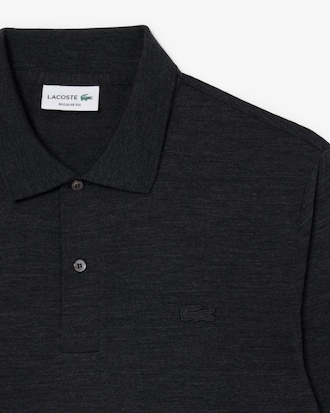 Regular Fit Long Sleeved Wool Polo Shirt