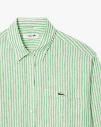 Camisa Para mujer oversize de lino a rayas