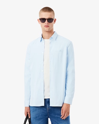 Camisa Slim Fit De Popelina El&aacute;stica A Rayas
