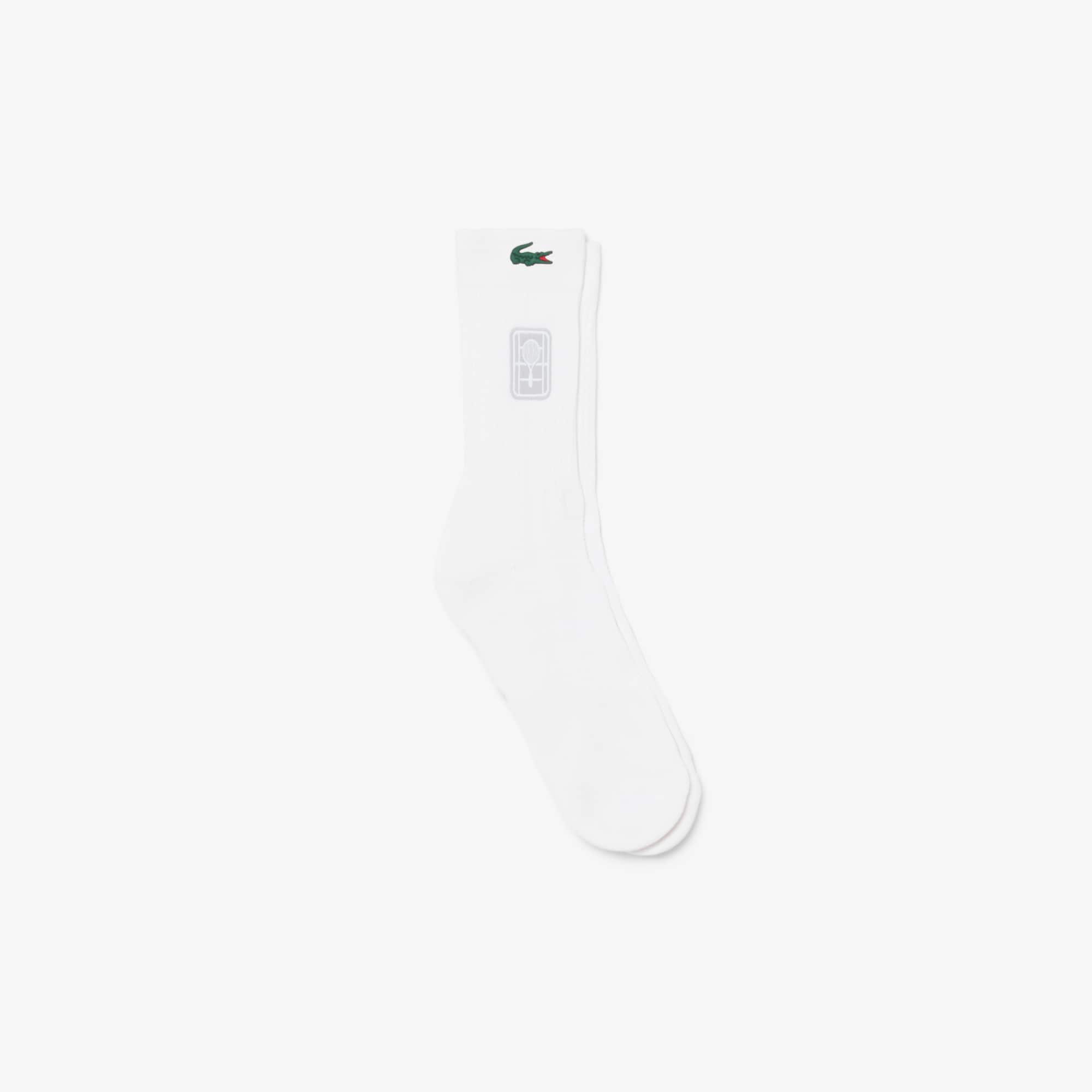 Lacoste Ribbed Sport Socks - 9 - 12.5 In White