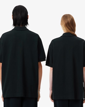 Runway Loose Fit Shield Piqu&eacute; Polo Shirt