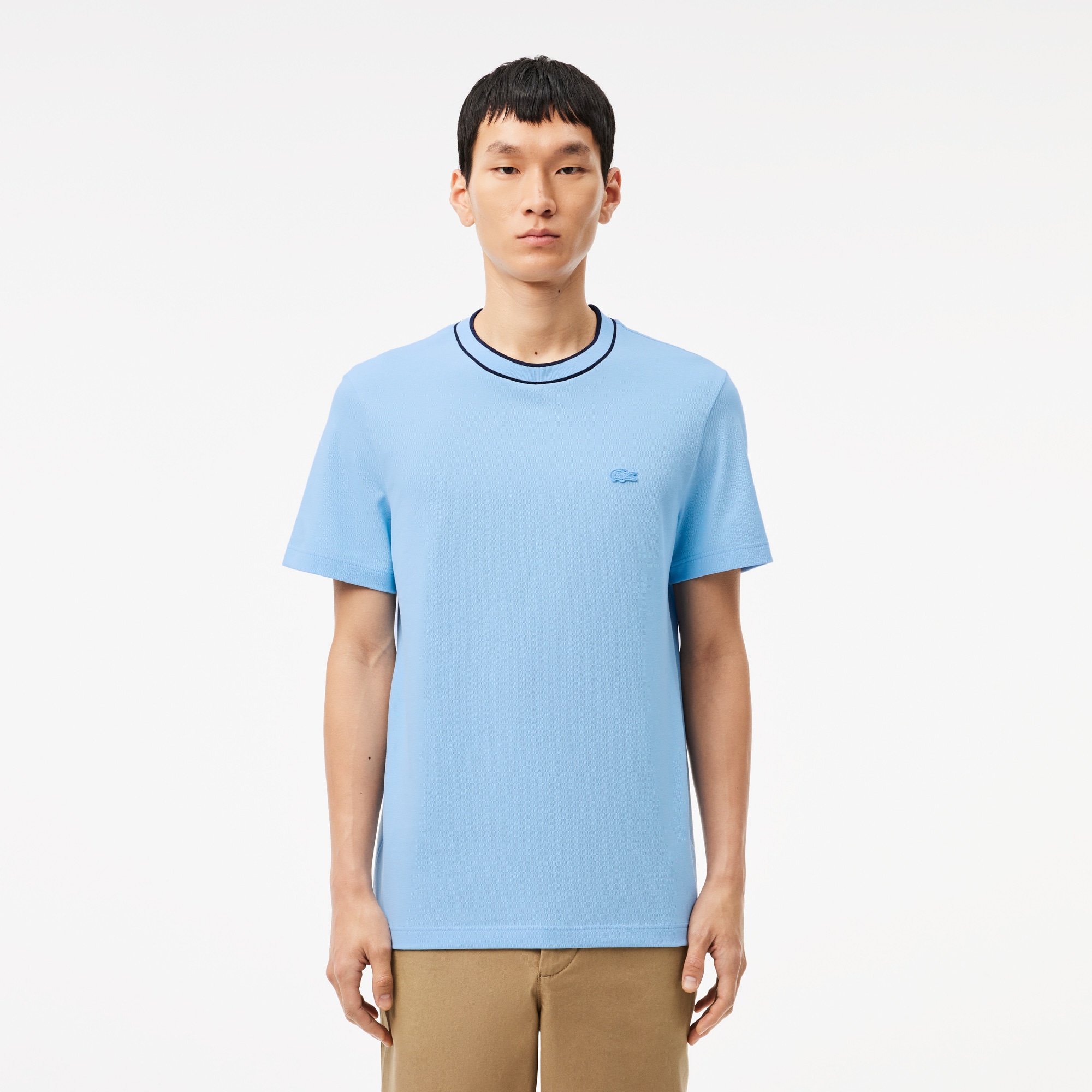 【LACOSTE】ストレッチピケTシャツ (TH8174) メンズ Stretch Piqué Stripe Collar T-shirt - Men's t-shirts - New