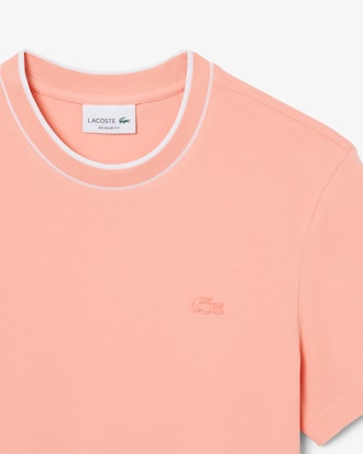 T-shirt en piqu&eacute; stretch &agrave; col ray&eacute;