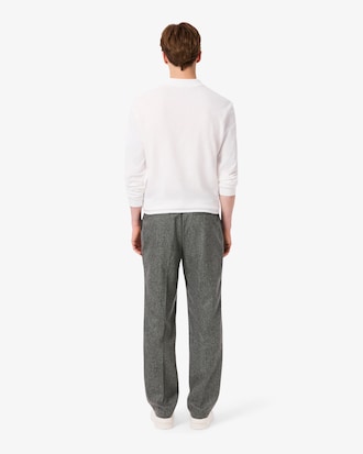 Men's Straight Fit Chevron Wool Pants