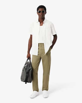 Pantalones Chino De Sarga De Algod&oacute;n De Corte Regular