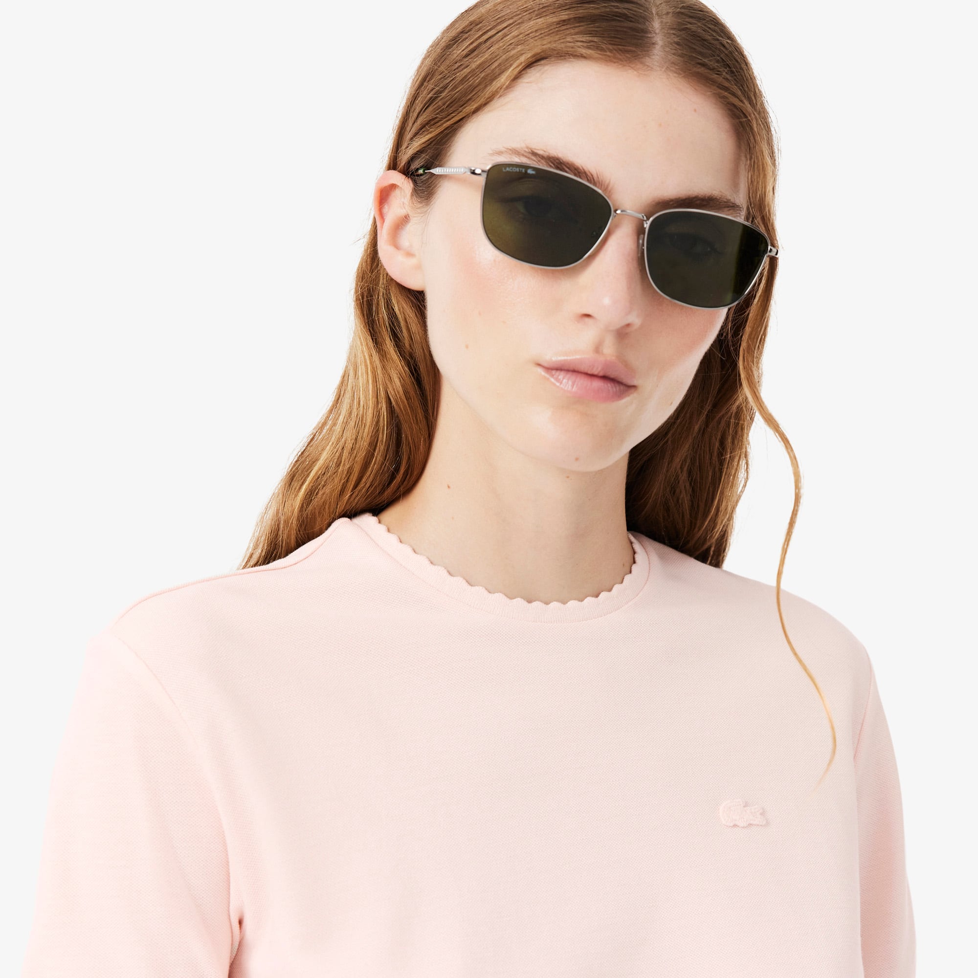 Fluid Scallop Trim Piqué T-shirt