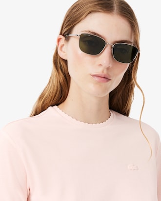 Fluid Scallop Trim Piqu&eacute; T-shirt