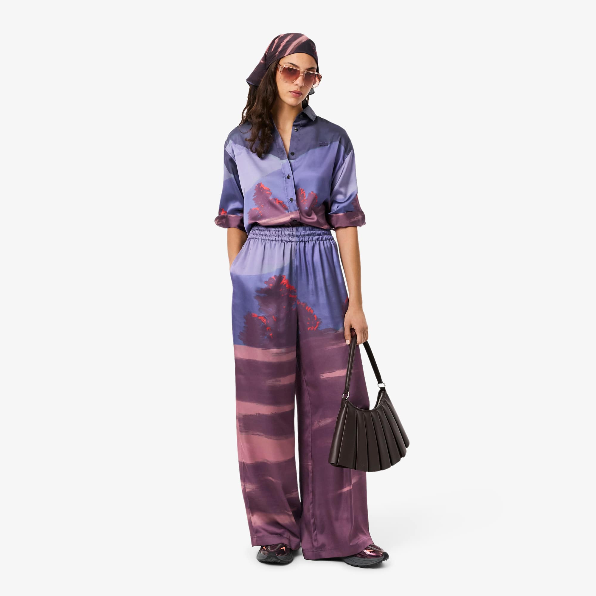 Women's Oversized Landscape Print Pants - Pants & Leggings - New