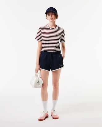 Women's Contrast Panel Piqué Shorts