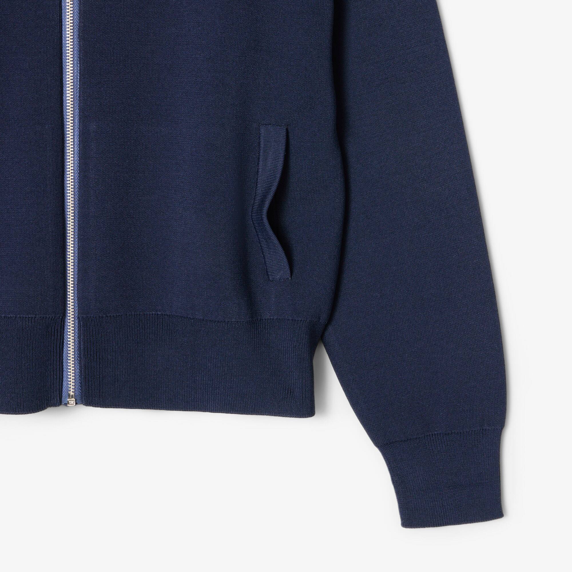 Women's High-Neck Zip Front Double Face Sweater - Sweaters