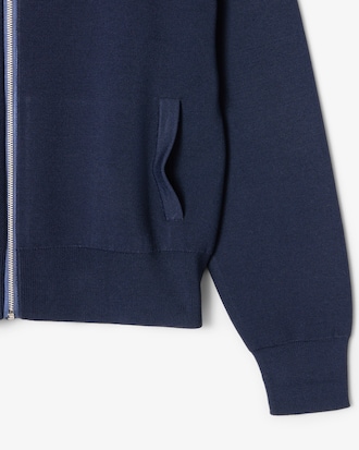 Women's High-Neck Zip Front Double Face Sweater