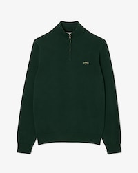 Men's Zip-Up High-Neck Cotton Sweater