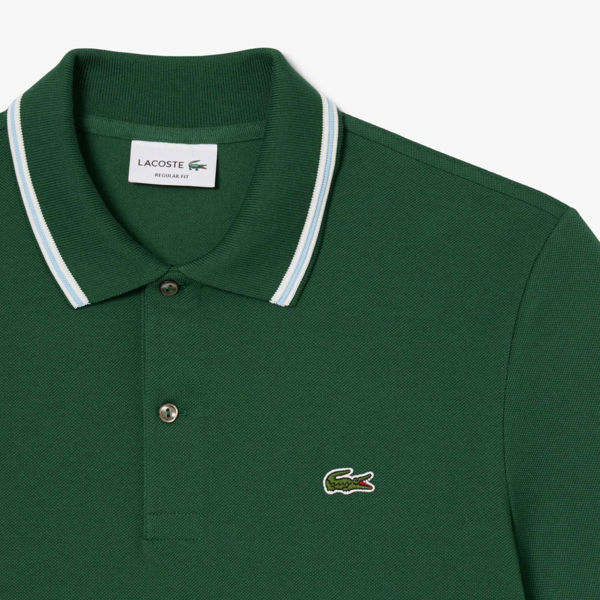Tシャツ・カットソー LACOSTE Men T Shirts 1212 BMY Green Lacoste Print Badge Men's Jersey T-Shirt Green TH0125-00-HCF
