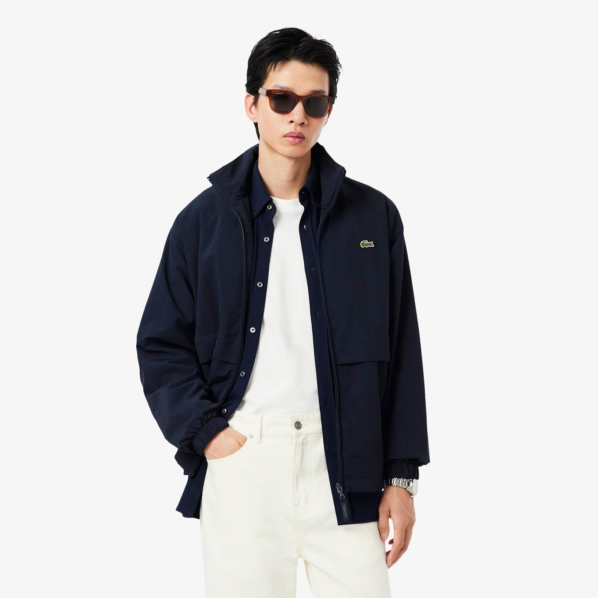 Lacoste Rompevientos Hidrófugo de Nailon Técnico Azul