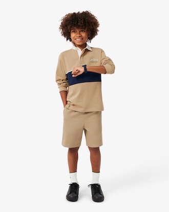 Long Sleeved Striped Rugby Polo Shirt