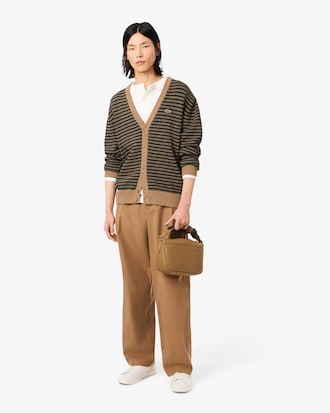 Relaxed Fit Striped Cotton Cardigan