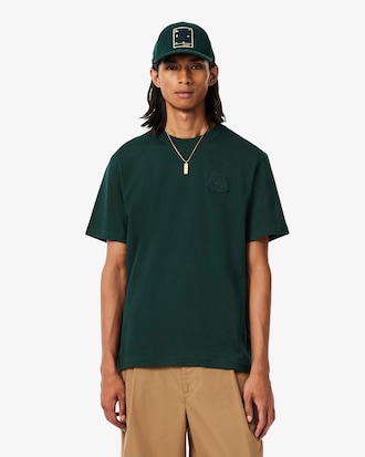 Playera de Tejido Jersey Gruesa con Escudo Bordado