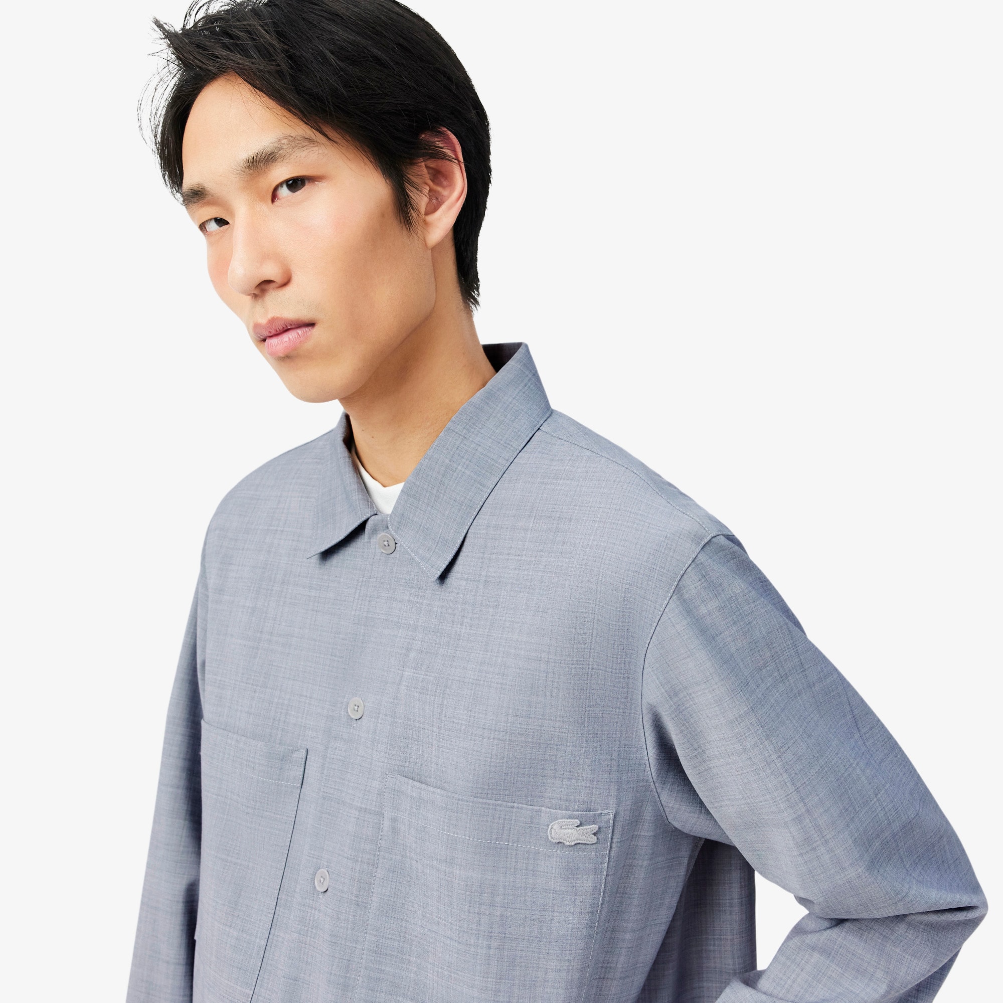 Oversized Wool Blend Overshirt - Button Down Shirts - New In 2026
