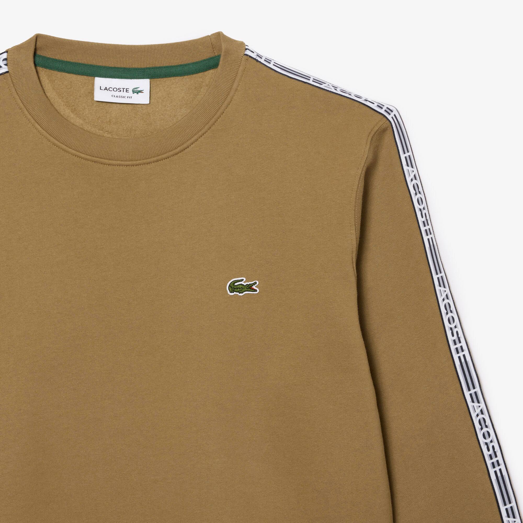 Men's Classic Fit Logo Stripe Flannel Sweatshirt - Sweaters