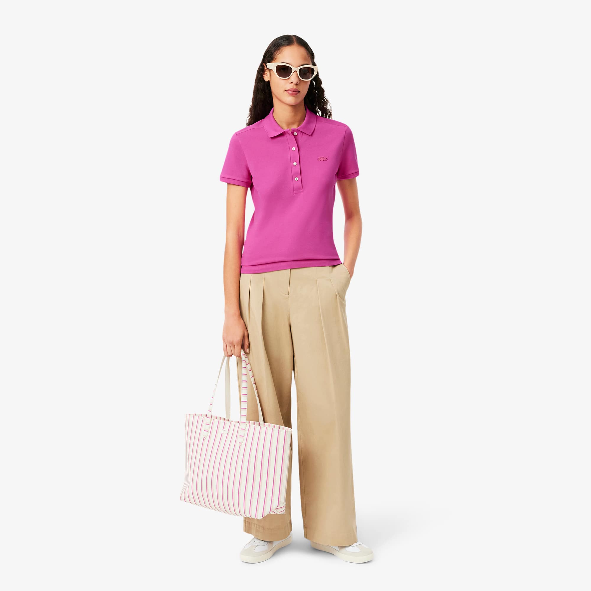 Women's L.12.D Slim Fit Stretch Mini Piqué Polo - Polo