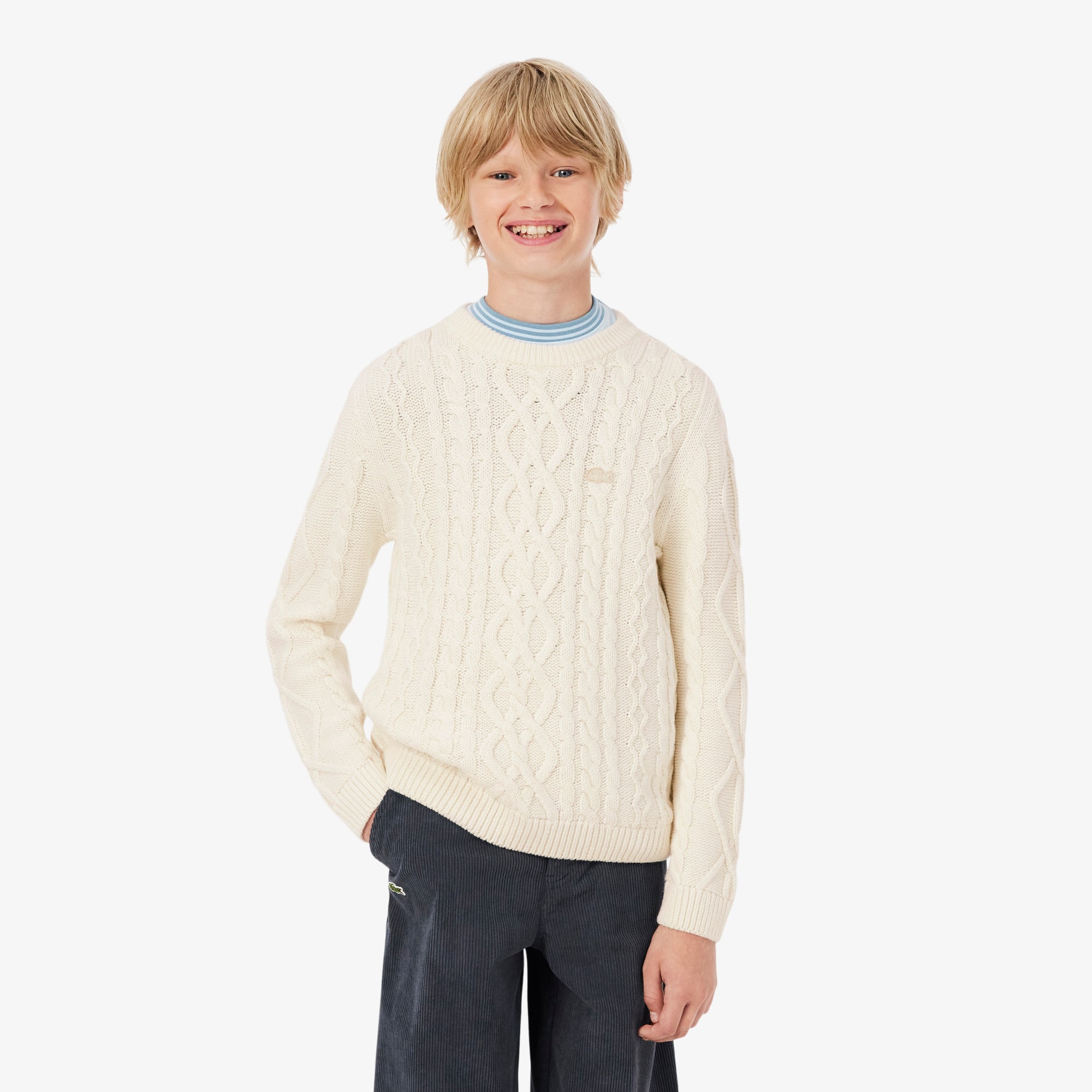 Cotton and Wool Crew Neck Sweater