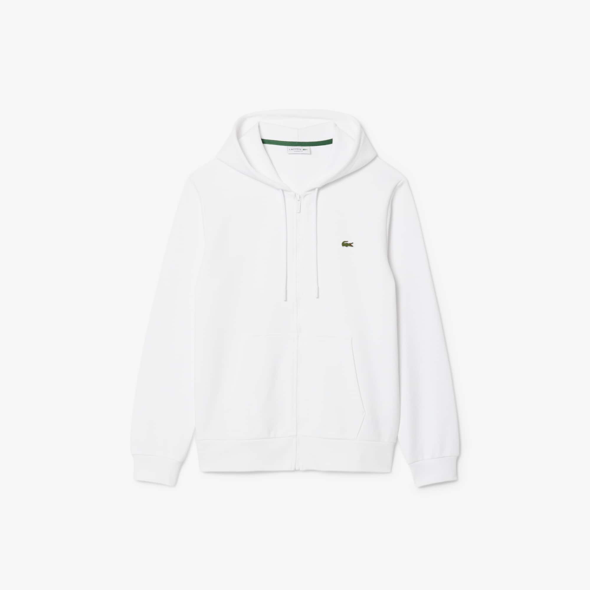 メンズウェア CLUBHAUS LACOSTE Crew Sweat White L Men's Classic Fit Zip-Up Fleece Sweatshirt - Sweaters