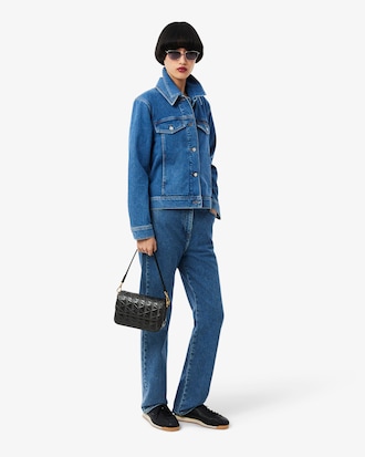 Maheki Embossed Leather Shoulder Bag