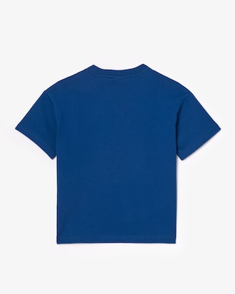 Playera infantil de algod&oacute;n con parche en contraste