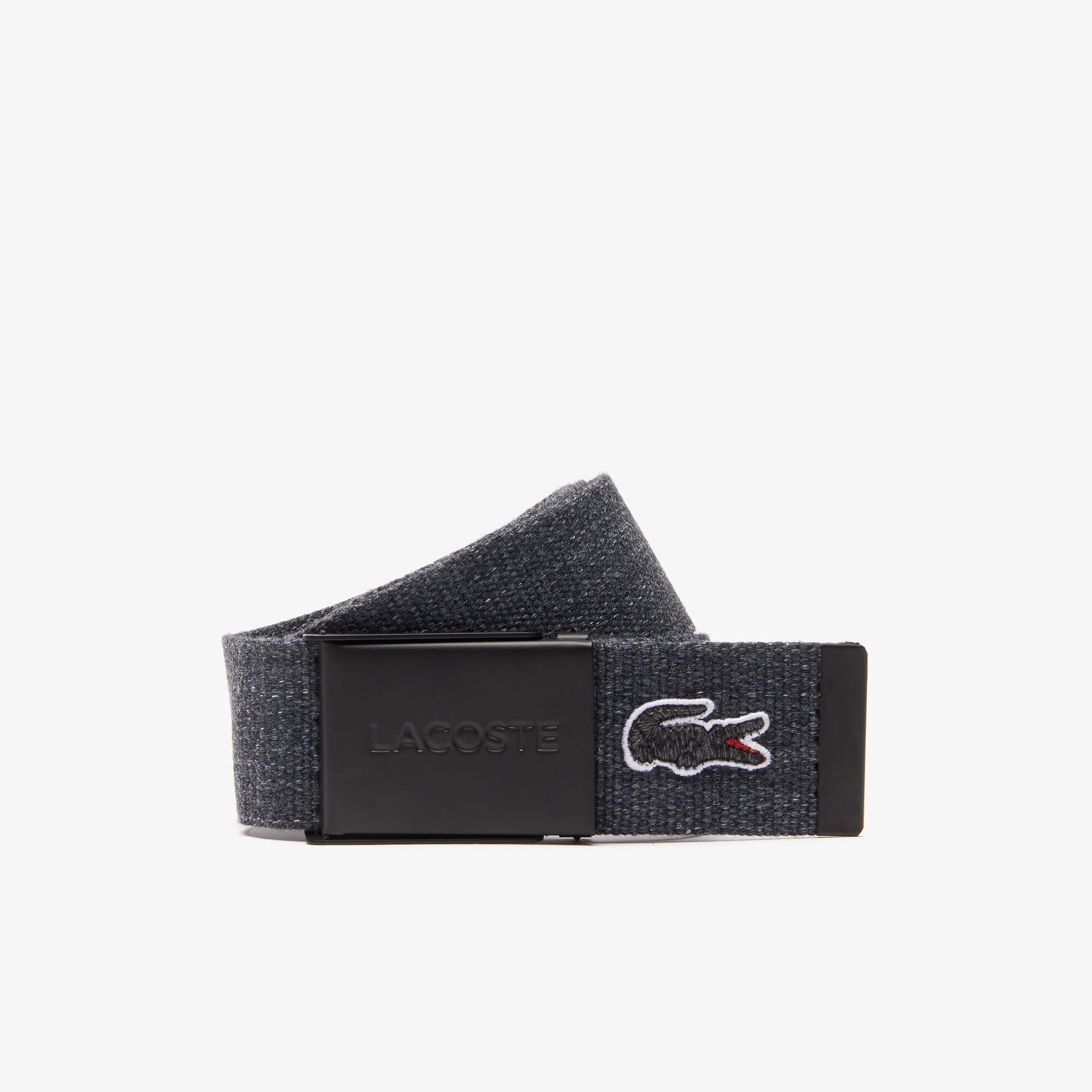 LACOSTE | Vintage Black Leather Skinny Belt Silver Tone Alligator Buckle Classic Vintage 90 main image 2