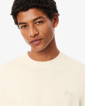 Pull col rond manches courtes coton