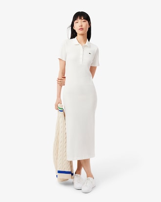 Women's Long Ribbed Cotton Polo Dress