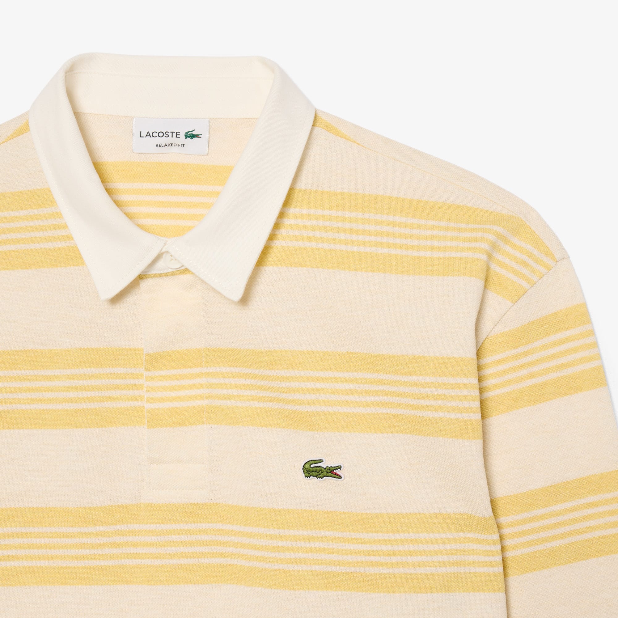 Relaxed Fit Striped Piqué Rugby Polo