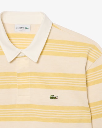 Relaxed Fit Striped Piqu&eacute; Rugby Polo