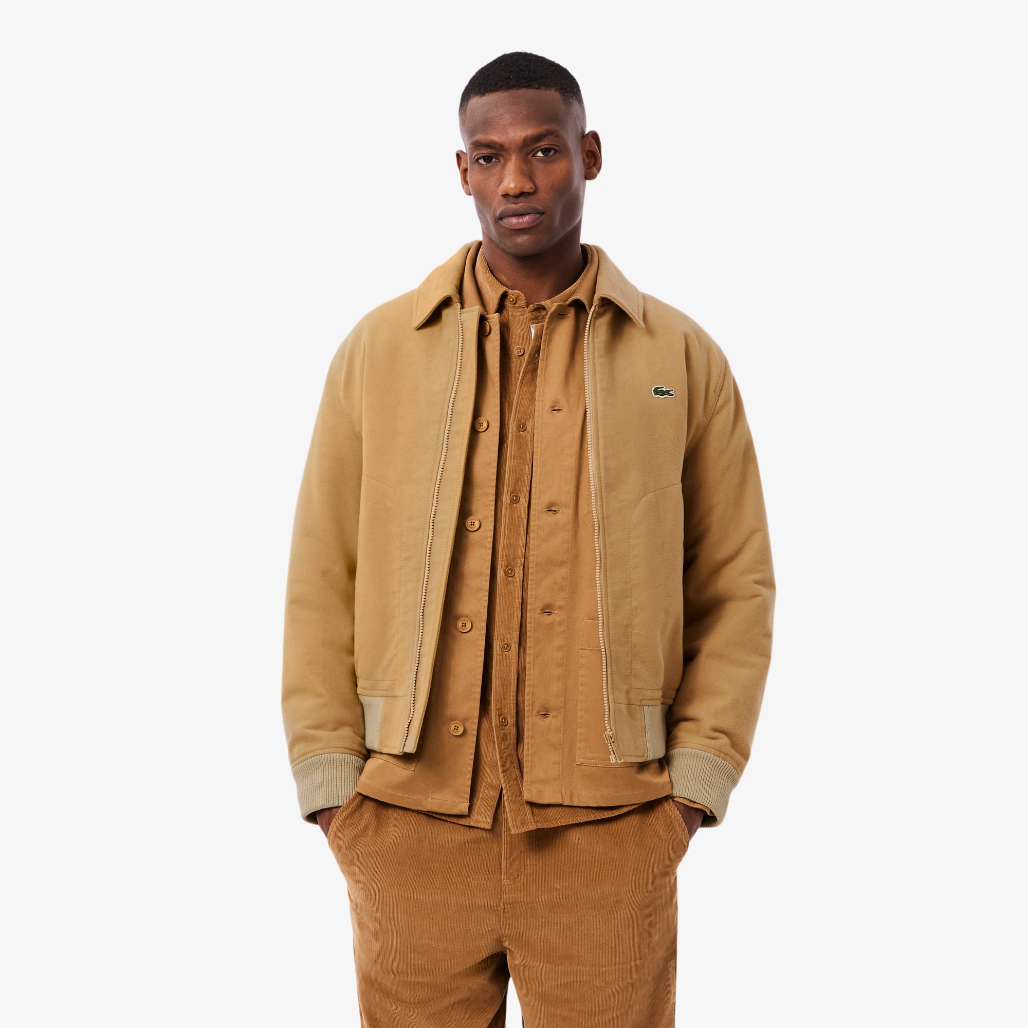 Lacoste Men's Padded Moleskin Jacket - 50 - M In Brown