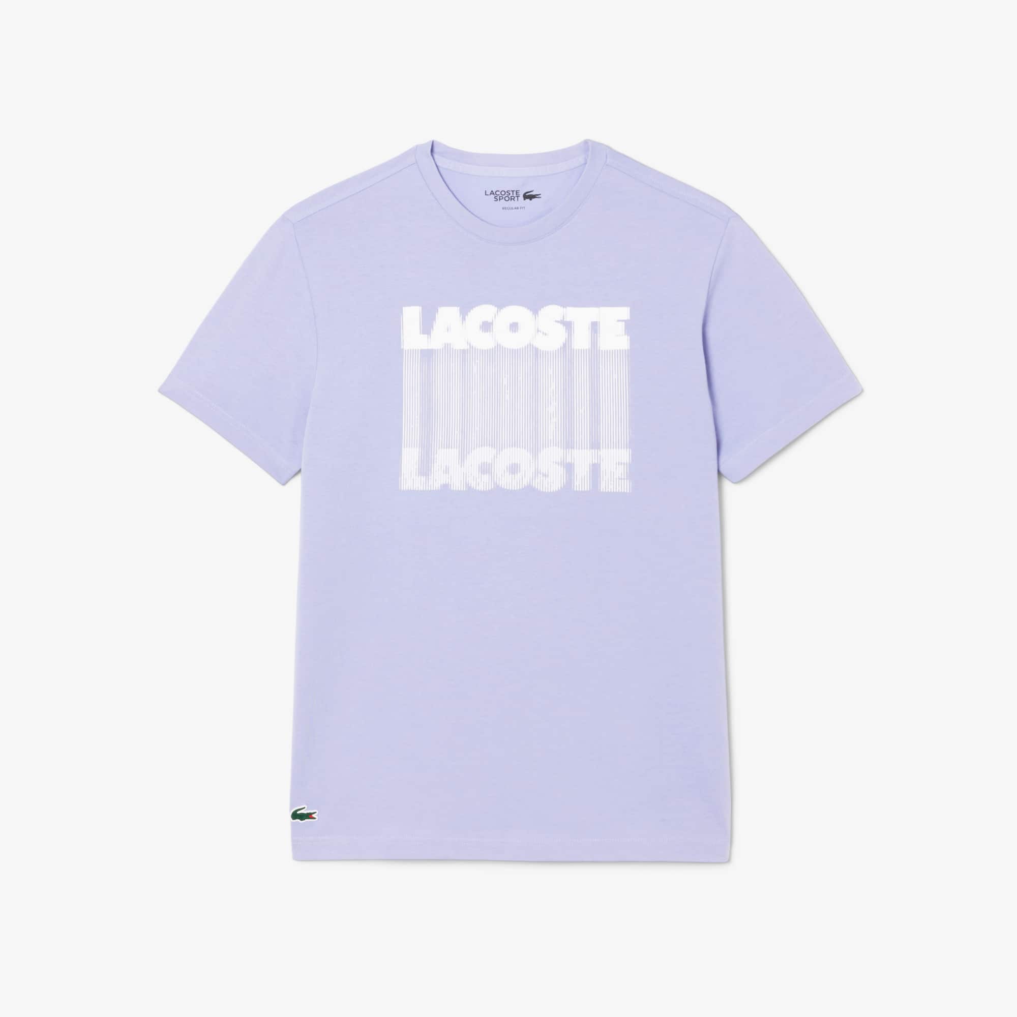 Lacoste Men's Ultra Dry Printed Sport T-shirt - Xxl - 7 In Blue