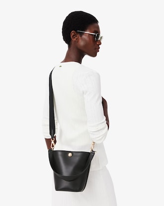 Small Tennis Bliss Leather Bucket Bag