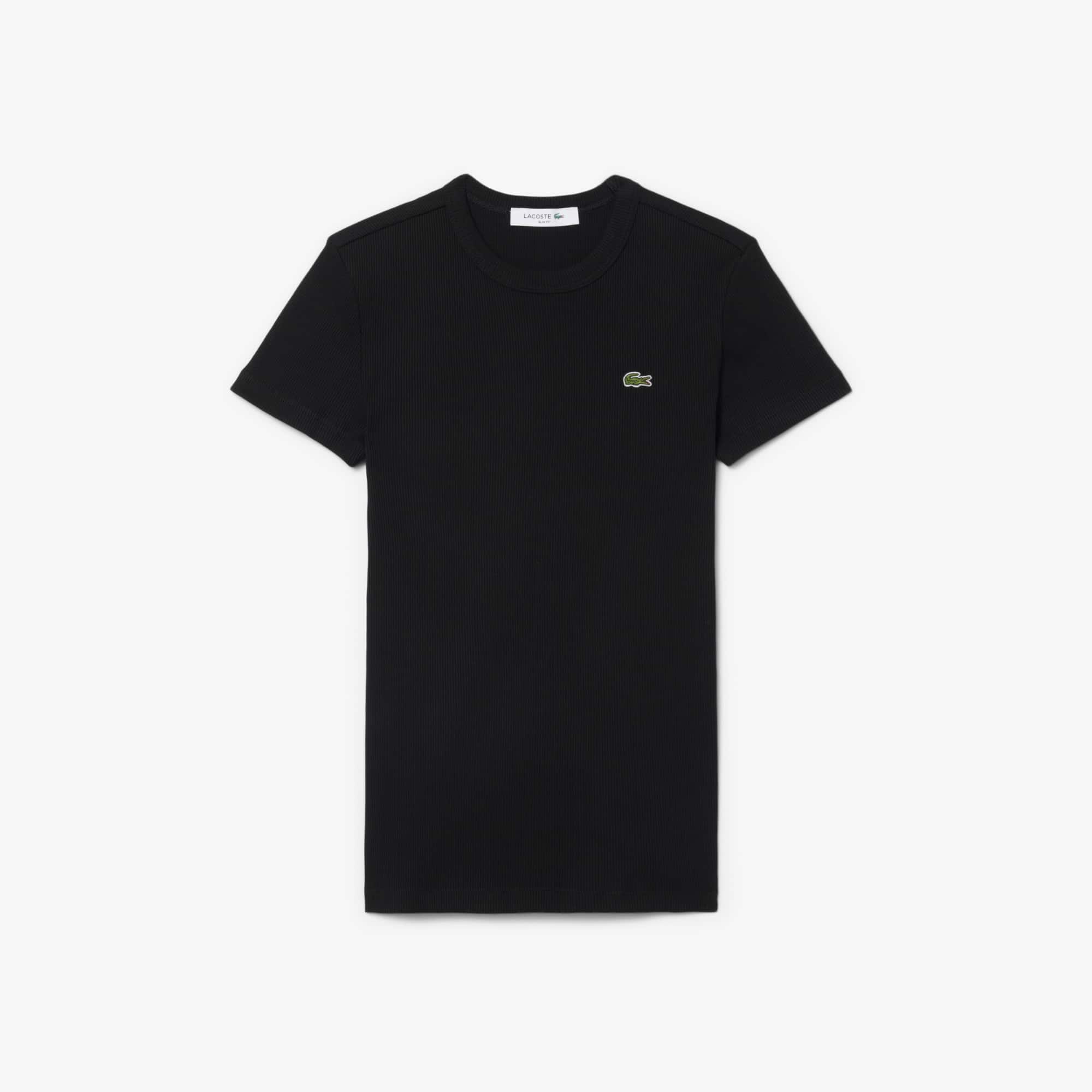 Women's Slim Fit Ribbed Cotton T-Shirt
