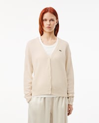 Women's Relaxed Fit V-Neck Wool Cardigan