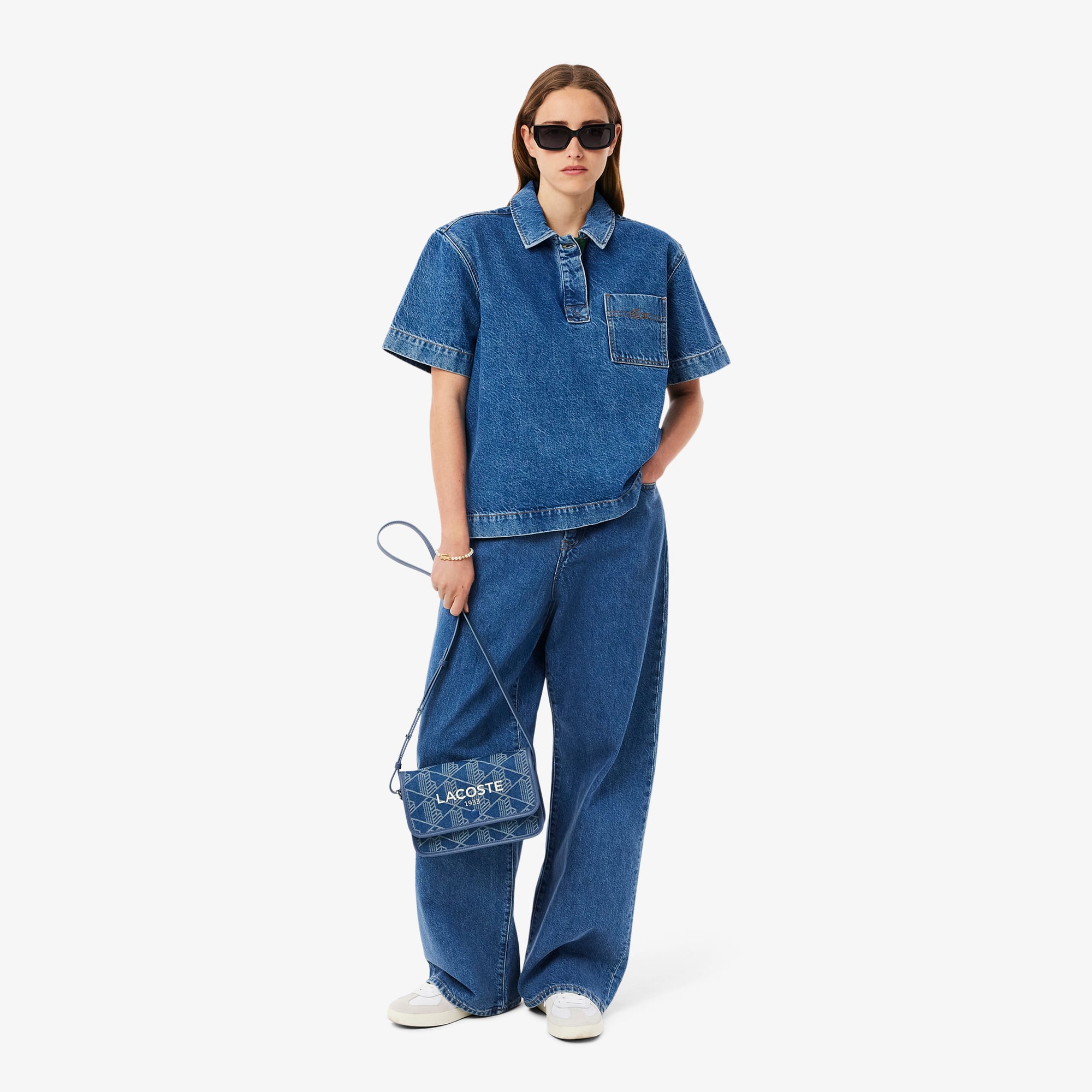 ダイ LACOSTE indigo denim swing top Heritage Flap Close Bag - Bags - New In 2026 | Lacoste