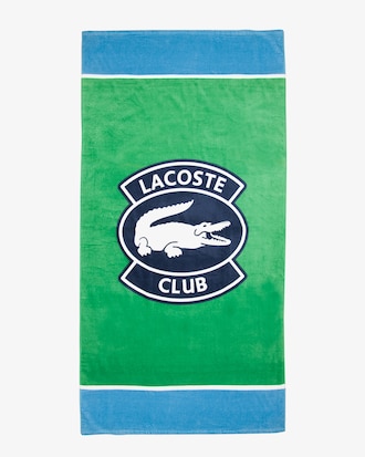 Toalla de playa Lacoste en algod&oacute;n con estampado de Lacoste Club