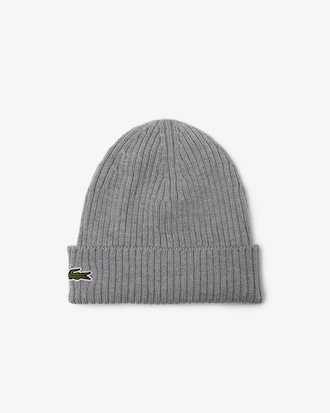 Gorro de lana cepillada de punto acanalado