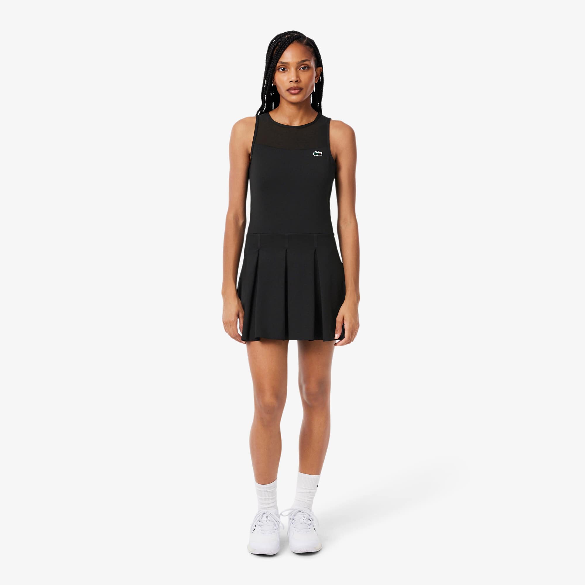 Dual Fabric Pleated Stretch Tennis Dress