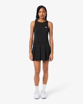Vestido de Tenis El&aacute;stico Plisado en Dos Tejidos