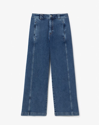 Women's High Waist Wide Leg Stretch Denim Jeans